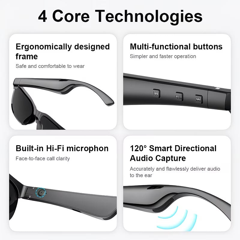 Smart Glasses with AI Assistant & 144-Language Support